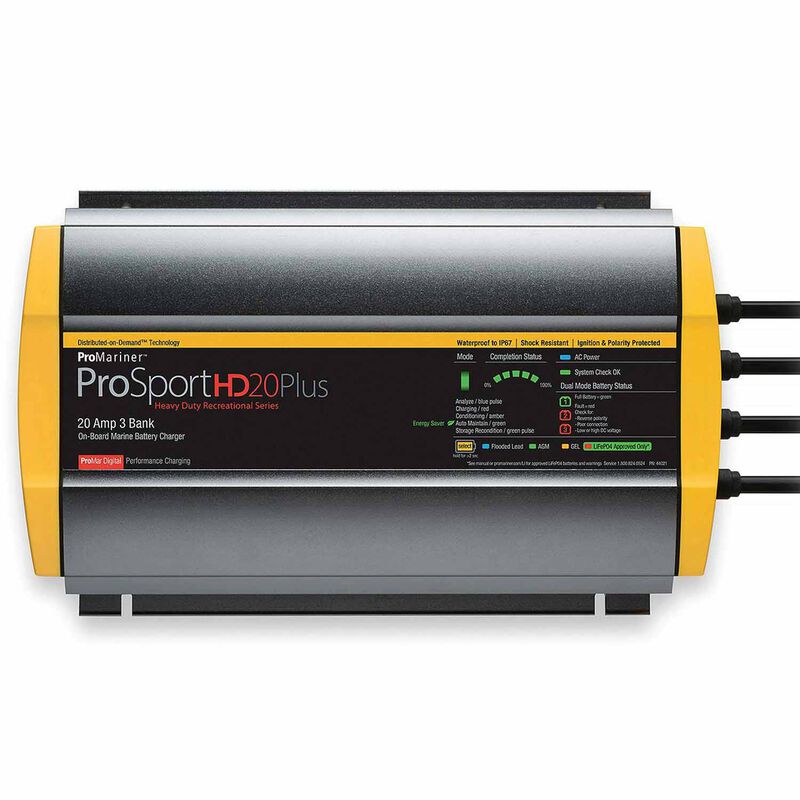 ProMariner ProSportHD20 Plus Onboard Marine Battery Charger, 20 Amp, 3-Bank