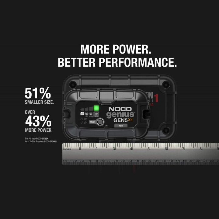 Noco Genius GEN5X1 Onboard Marine Battery Charger, 5 Amp, 12V, 1-Bank
