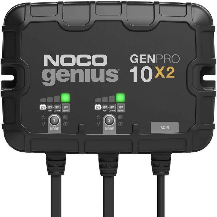 Noco Genius GENPRO10X2 Onboard Marine Battery Charger, 20 Amp, 12V, 2-Bank