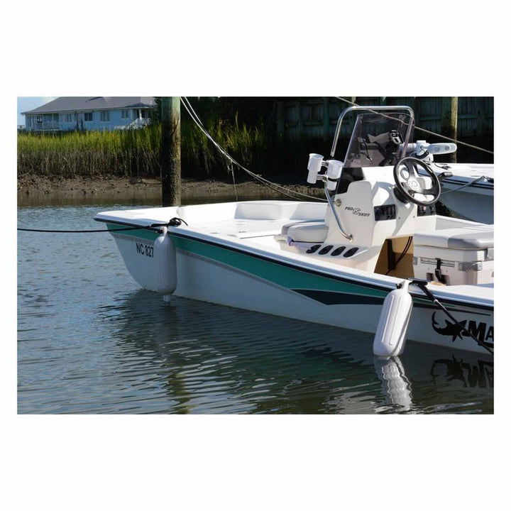 SeaFit Boat Fender 3-Pack W/ Dock Line | 6 1/2" x 23" (White)